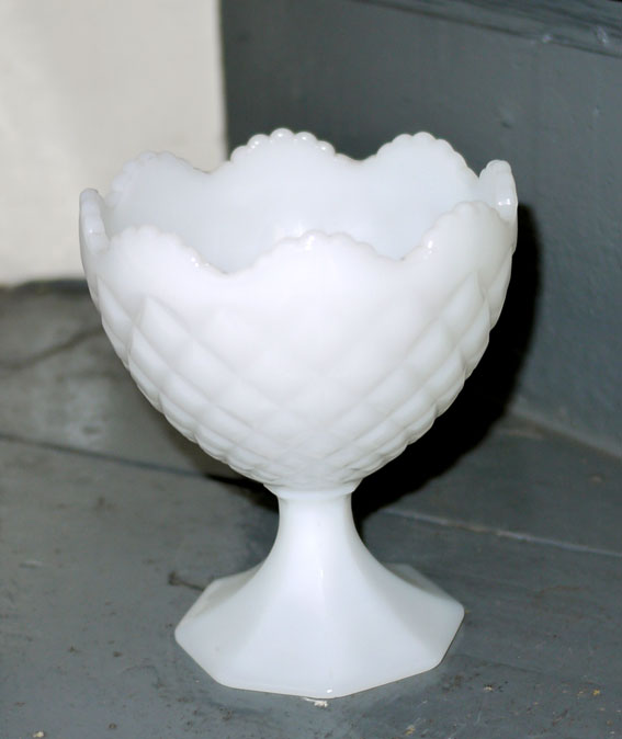 Napco Cleveland milk glass vase