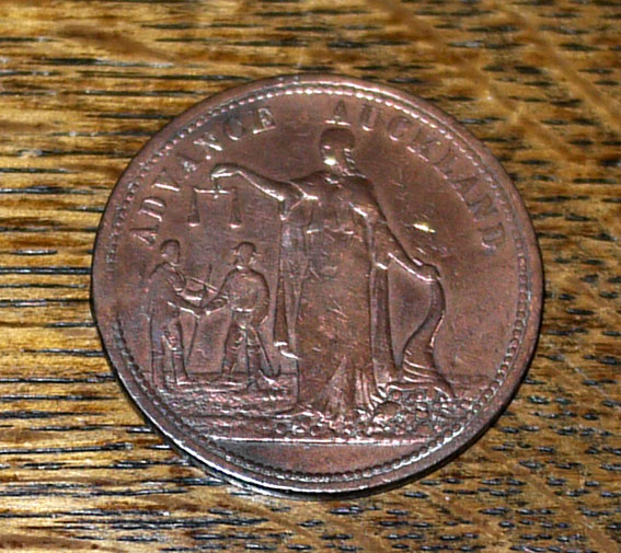 New Zealand copper grocer's token