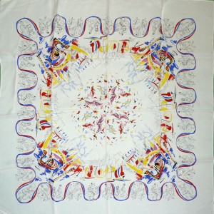 'Venice carnival' synthetic 1950's scarf