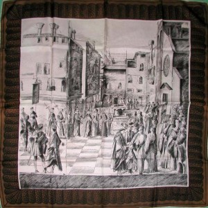 Old Master after Bellini silk scarf, 1970's