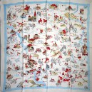 Map of German souvenir scarf, 1950's