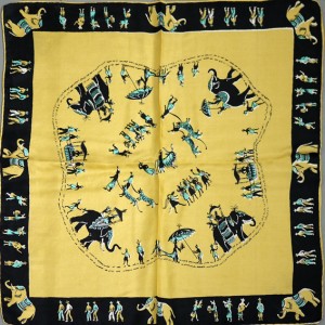 'Indian procession' small silk souvenir scarf