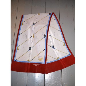 Francesco Smalto signed silk foulard, golfing motifs