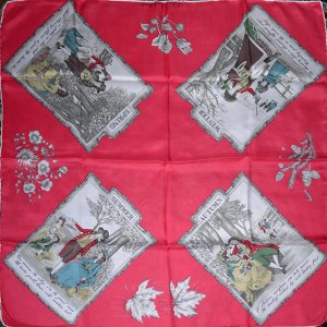THIRKELL The Four Seasons, silk scarf, 18th century vignettes