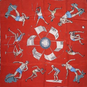 1958 Empire Games souvenir scarf, synthetic