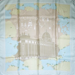 Harrods of Knightsbridge London souvenir silk scarf