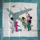 souvenir Lufthanza silk scarf, signed Hassler Go