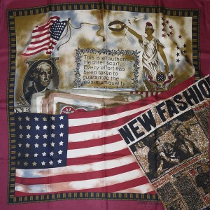 Daniel Hechter Paris - USA historical celebration silk scarf