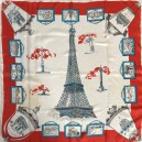 souvenir 1950s Paris silk scarf, eiffel tower